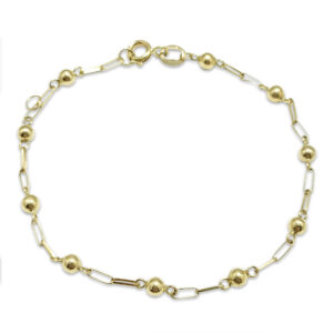 Pulseira Infantil de Bolinhas em Ouro 18K